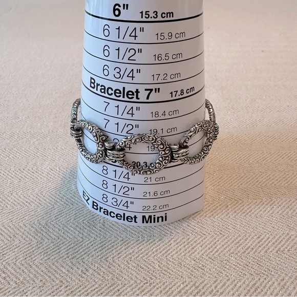 Retired Brighton Bracelet Cher Jazz Silver Swirls Crystal Links Romantic Western - Picture 10 of 11